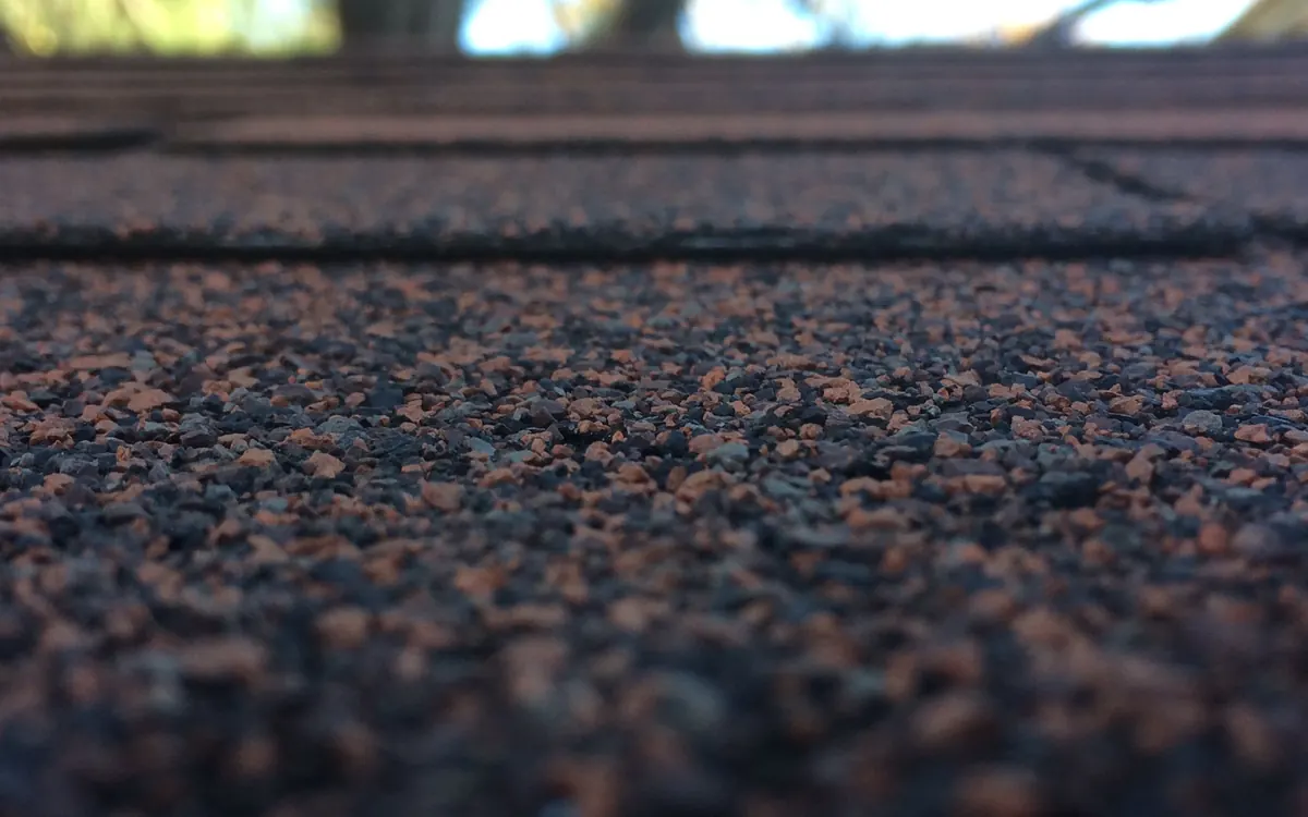 Close-up of asphalt shingle granules