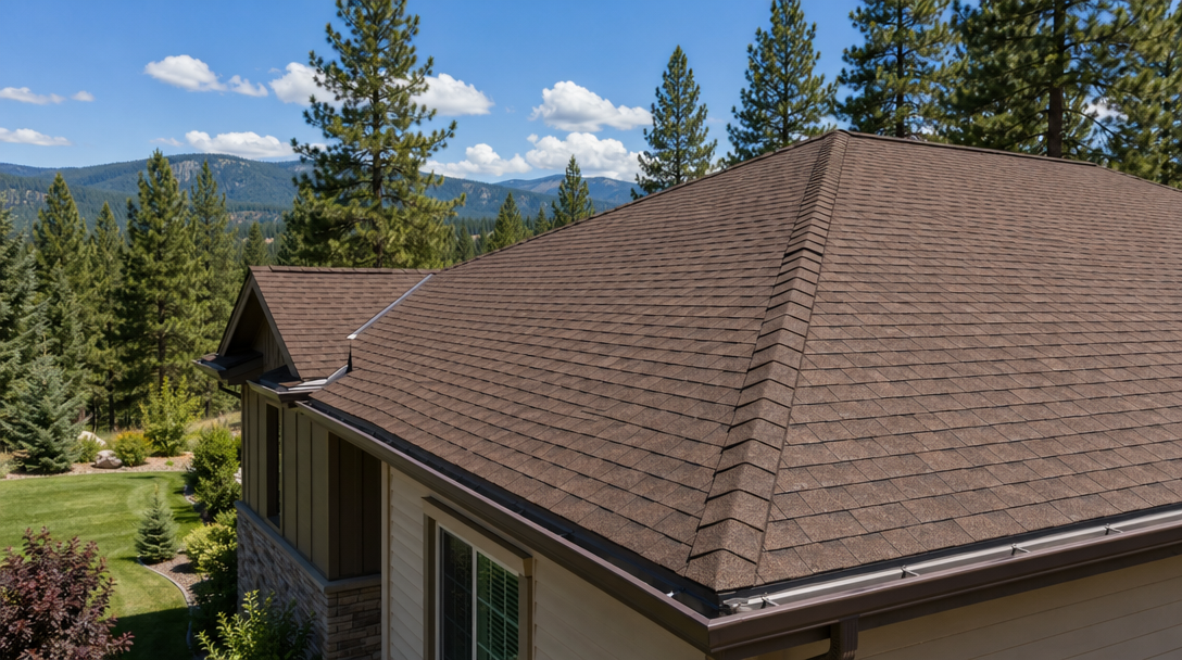 Completed residential roof installation